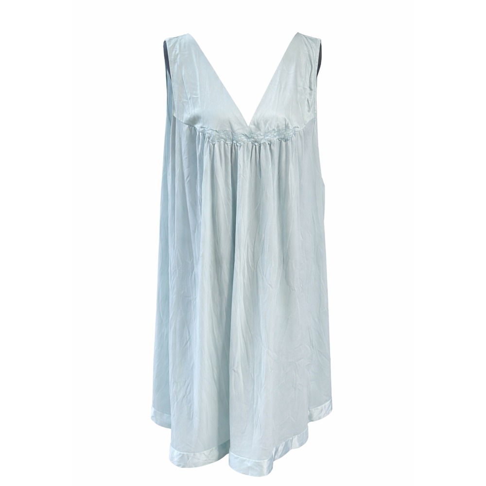 VTG Vanity Fair Nightgown Light Blue Slip Dress Size 2X Made in USA Loungewear